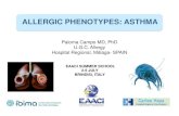 ALLERGIC PHENOTYPES: ASTHMA - EAACI.org - Paloma Campo.pdf · ALLERGIC PHENOTYPES: ASTHMA EAACI SUMMER SCHOOL 2-5 JULY BRINDISI, ITALY. Chronic inflammatory disease of airways in