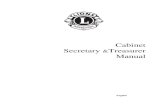 Cabinet Secretary Treasurer Manual - Lions Clubs International · CABINET SECRETARY & TREASURER MANUAL ... Constitution and By-Laws ... place of the meeting and request for any written