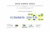 IEEE CBMS 2015 - USP · IEEE CBMS 2015 The 28th IEEE International Symposium on Computer-Based Medical ... Gustavo Canavaci Barizon, Leonardo Pippa Gadioli, André Schmidt, ...