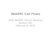 WebRTC Call Flows - World Wide Web Consortium · WebRTC Call Flows W3C WebRTC Interim Meeting Boston, MA February 6, 2013