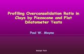 Profiling Overconsolidation Ratio in Clays by Piezocone …geosystems.ce.gatech.edu/Faculty/Mayne/papers/Profiling OCR by In... · Profiling Overconsolidation Ratio in Clays by Piezocone