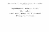 Aptitude Test-2010 Syllabii For Ph.D/M.Sc.(Engg) … · Aptitude Test-2010 Syllabii For Ph.D/M.Sc. ... Concrete Technology ... Time dependent behaviour and temperature dependent mechanical