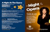 A Night At The Opera at the - firstontariopac.ca · A Night At The Opera JULIE NESRALLAH, mezzo-soprano and host JENNIFER TAVERNER, soprano RICHARD MARGISON, tenor GARY RELYEA, bass-baritone