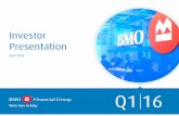 Investor Deck - Final - April 1 - Bank of Montreal 15 Investor... · Investor Presentation Q1 2016 2 ... expectations for our financial condition or share price, ... Assumptions about