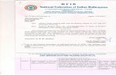 I NFIR National Federation of Indian Railwaymen€¦ ·  · 2017-04-13Indian NationalTrade Union Congress ... Separate meeting in association with CPO, CLW is yet to be arranged
