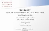 Got Junk? - New York Planning Federation · Got Junk? How Municipalities ... Property Maintenance Code NYS Property Maintenance Code § 302.8 •Provides that two or ... • Exterior