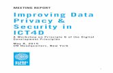 MEETING REPORT mproving Data Privacy & Security in ICT4D Privacy and Security... · while e-mail and Twitter data can be used to ... OCHA Policy and Studies Series, (2013), 39 ...