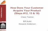 Lecture 12 How does your customer acquire your product · How Does Your Customer Acquire Your Product (Steps #12 ... is important to go through the full process ... •Contact design