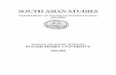 SOUTH ASIAN STUDIES - Pondicherry University · SOUTH ASIAN STUDIES DEPARTMENT OF POLITICS & INTERNATIONAL DEPARTMENT OF POLITICS & IN TERNATIONAL STUDIESSTUDIES ... English East