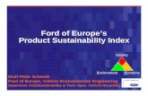 Ford of Europe’s Product Sustainability Index Key: inside worse outside better Prior Ford Galaxy 1.9l TDI New Ford Galaxy 2.0 l TDCi with DPF 80% theoretical best cross-industry