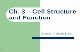 Ch. 3 Cell Structure and Function - cdn. . 3 CelCh. 3 â€“ Cell Structure and Function Basic Unit of Life . 2 ... Cell Theory One of first ... 3.2 Cell Organelles