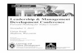Leadership & Management Development Conference Nov 2015...Leadership & Management Development Conference Forward Thinking for Today’s Leader November 5, 2015 Union South Madison,