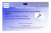Access to finance for innovative SMEs Main activities of ... · Access to finance for innovative SMEs Main activities of the ... Securitisation of banks’ SME ... ∗  ...