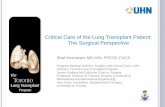 Critical Care of the Lung Transplant Patient: The Surgical ... · PDF fileCritical Care of the Lung Transplant Patient: The Surgical Perspective ... ventilator, ECMO 2. ... After admission