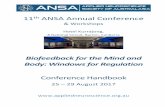 Biofeedback for the Mind and Body: Windows for Regulation · 11th ANSA Annual Conference & Workshops Hotel Kurrajong, 8 National Circuit, Barton, Canberra Biofeedback for the Mind