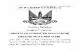 Program M.C.A. (MASTER OF COMPUTER … ‐M.C.A. (MASTER OF COMPUTER APPLICATION) (SECOND AND THIRD YEAR) ... Clipping, Liang-Barsky Line Clipping Polygon Clipping, ...