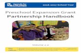 Partnership Handbook - Agenda for Children Expansion...2016-2017 School Year. Preschool Expansion Grant ... The purpose of this handbook is to provide information and ... Please note
