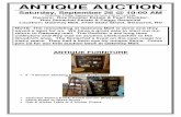 ANTIQUE AUCTION - North Star Auction · ANTIQUE AUCTION Saturday, September 26 @ 10:00 AM ... • Baseball Gloves ... • Handmade Wooden Industrial Toy