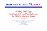Setting The Stage - Home - USDA the Stage...to supplement Team Nutrition Early Childhood Card Sets: Setting the Stage: Policies and Best Practices for Nutrition and Physical Activity