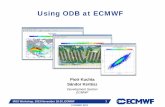 Using ODB at ECMWF · Using ODB at ECMWF Piotr Kuchta . Sándor Kertész . Development Section . ECMWF . MOS Workshop, 2013 November 18-20, ECMWF . 1 . ... $ odb sql 'select count(*)