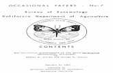 OCCASIONAL PAPERS NO:^ Bureau of Entomology PAPERS - NO:^ Bureau of Entomology Cal i fornia Department of Agriculture CONTENTS New California grasshoppers of the genus Melanoplus ...