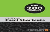 Exceljet Excel Shortcuts PDF · These shortcuts were tested on Excel 2010 for Windows, ... Excel Keyboard Shortcuts TOC 17 Pivot Tables ... Exceljet Excel Shortcuts PDF