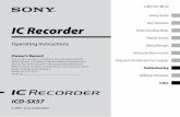 Basic Operations IC Recorder Various Recording Modes ... · Dragon Speech, Dragon NaturallySpeaking are trademarks owned by Nuance Communications, Inc. and are registered in the United