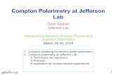 Compton Polarimetry at Jefferson Lab · Dave Gaskell Jefferson Lab Intersections Between Nuclear Physics and Quantum Information March 28-30, 2018 1.Compton scattering for electron