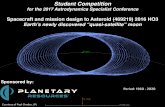 student competition slide - Spaceflight Competition for the 2017 Astrodynamics Specialist Conference Spacecraft and mission design to Asteroid (469219) 2016 HO3 Earth’s newly discovered