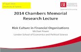 2014 Chambers Memorial Research Lecturesydney.edu.au/business/__data/assets/pdf_file/0018/212625/2014... · 2014 Chambers Memorial Research Lecture Risk Culture in Financial Organisations
