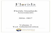 Florida Standards Assessments€¦ · FSA 2016–2017 Technical Report: Volume 5 Test Administration i Florida Department of Education ACKNOWLEDGMENTS This technical report was produced