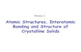 Atomic Structures, Interatomic Bonding and …nptel.ac.in/courses/112108150/pdf/PPTs/MTS_02_m.pdf1) Atomic Structure and Atomic bonding in solids 2) Crystal structures, Crystalline