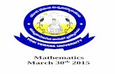 Mathematics - Yogi Vemana University ·  · 2015-11-04205 Fluid Dynamics Non Core: Buisiness Mathematics Semester – III ... DEPARTMENT OF APPLIED MATHEMATICS M.Sc., MATHEMATICS