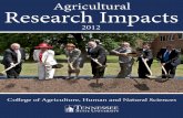 Agricultural Research Impacts - tnstate.edu version.pdf · Sustainable Environment 32 Bioenergy Crops: ... the College’s faculty garnered the highest external grant funding we ...