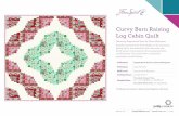 Curvy Barn Raising Log Cabin Quilt - FreeSpirit Fabrics Barn Raising Log Cabin Quilt Collection: Peppermint Rose by Verna Mosquera Technique: Strip Piecing ... 2” (21.59cm x 6.35cm)