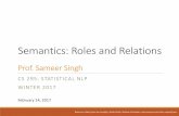 Semantics: Roles and Relations - Sameer Singhsameersingh.org/courses/statnlp/wi17/slides/lecture-0214...Semantics: Roles and Relations Prof. Sameer Singh CS 295: STATISTICAL NLP WINTER