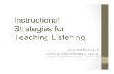 Instructional Strategies for Teaching Listening - …eteachermethods.wikispaces.com/file/view/Unit 3_01242012_Strategies... · Instructional Strategies for Teaching Listening ELC