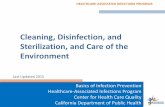 Cleaning, Disinfection, and Sterilization, and Care of the ... · 9/15/2017 · HEALTHCARE-ASSOCIATED INFECTIONS PROGRAM Objectives • Describe basic principles of cleaning, disinfection,