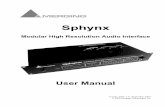 Sphynx User Manual V17 - Merging Technologies User... · ii © 2000 Merging Technologies Sphynx User Manual ... Please note that the Sphynx Audio Interface and I/O module cards contain