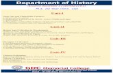 Department of History - GDC Memorial College · ... Historicity of the Battle of Mahabharata c) ... Developments in astronomy with special references to ... Astronomy in the Arab