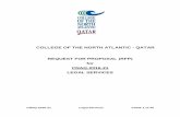 COLLEGE OF THE NORTH ATLANTIC - QATAR … 2015 - 2016...COLLEGE OF THE NORTH ATLANTIC - QATAR REQUEST FOR PROPOSAL (RFP) ... the list is not exhaustive. CNA-Qatar shall at times ...