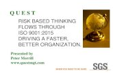 Risk based thinking flows through ISO ... - Quality Digest · RISK BASED THINKING FLOWS THROUGH ISO 9001:2015 DRIVING A FASTER, BETTER ORGANIZATION. ... hiring competent persons.
