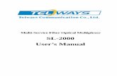 SL-2000 User’s Manual - avbell.com · The SL-2000 is a powerful optical multiplexer which can aggregate ... Channel Capacity：4, 8, 12, 16 E1 ... One SL-2000 user’s manual, AC
