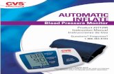 Product #271245 Instruction Manual Instrucciones … 1. Introduction 1.1. Features of your CVS automatic blood pressure monitor, model #271245 Your blood pressure monitor is a fully
