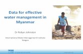Data for effective water management in Myanmar - DWIR for effective Water... · Data for effective water management in Myanmar ... Joint study by Rural Water Service and Coffey and