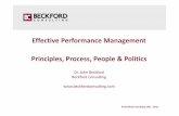 Effective Performance Management Principles, Process, …beckfordconsulting.com/Presentations/Managing Skills for... · Principles, Process, People & Politics ... More than 70% of