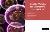Quality Metrics for BioPharma and Devices - cbinet.com · Quality Metrics for BioPharma and Devices Carmen Medina, MPH, ... • Focus on firms with known problems and risks ... –Blood