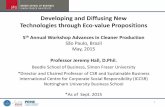 Developing and Diffusing New Technologies through Eco-value Propositions · Developing and Diffusing New Technologies through Eco-value Propositions 5thAnnual Workshop Advances in