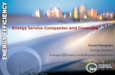 Energy Service Companies and Financing · Energy Service Companies and Financing David Morgado Energy Analyst Energy Efficiency in Emerging Economies ... Bundling of Small Projects