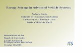 Energy Storage in Advanced Vehicle Systems - Stanford …€¦ · Energy Storage in Advanced Vehicle Systems ... Electric vehicles (ZEVs) Hybrid-electric ... Fuel economy of a plug-in